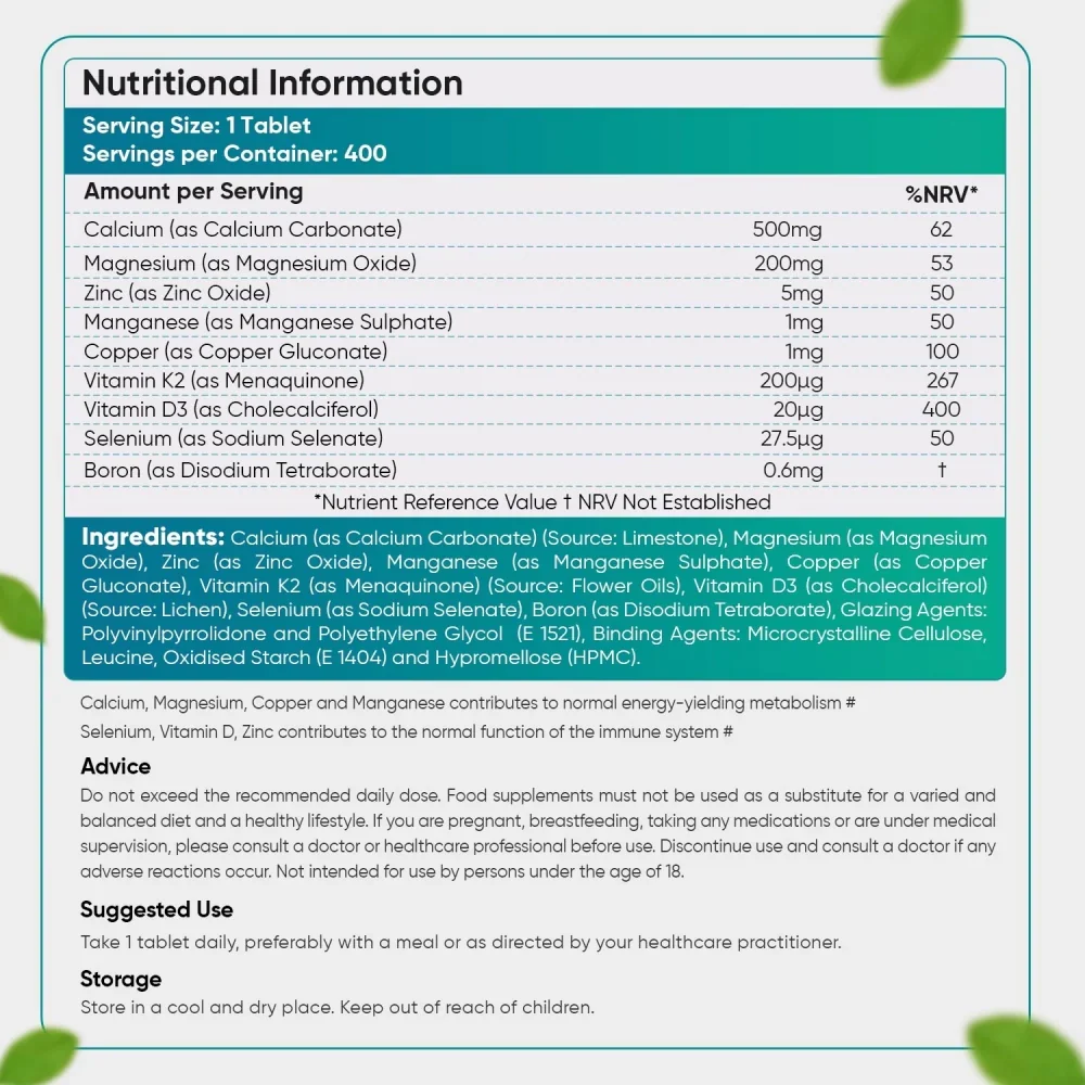 Calcium, Magnesium & Zinc With Vitamin D3 - Image 8