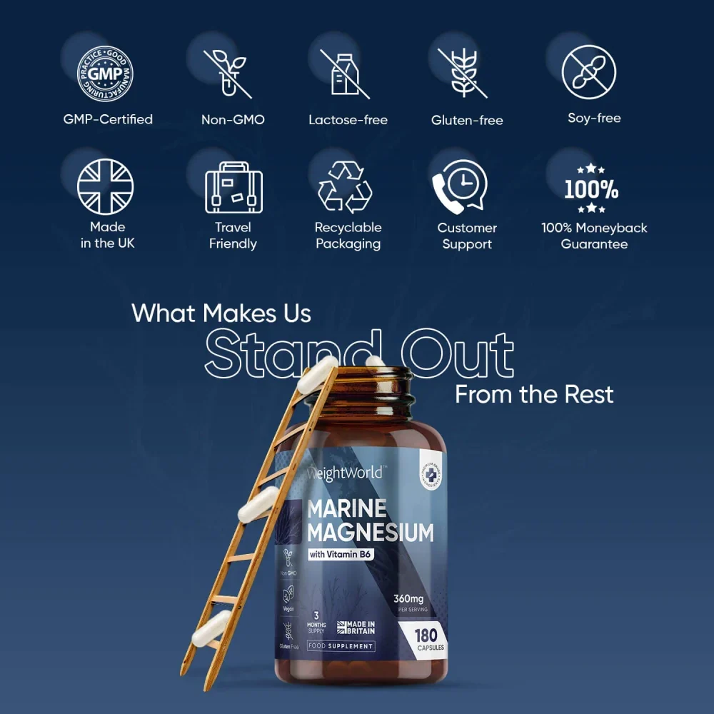Marine Magnesium + Vitamin B6 Capsules - Image 6