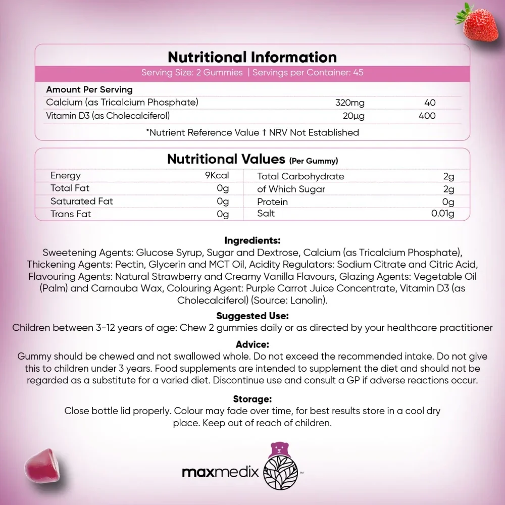 maxmedix Calcium & Vitamin D3 for Kids - Image 6
