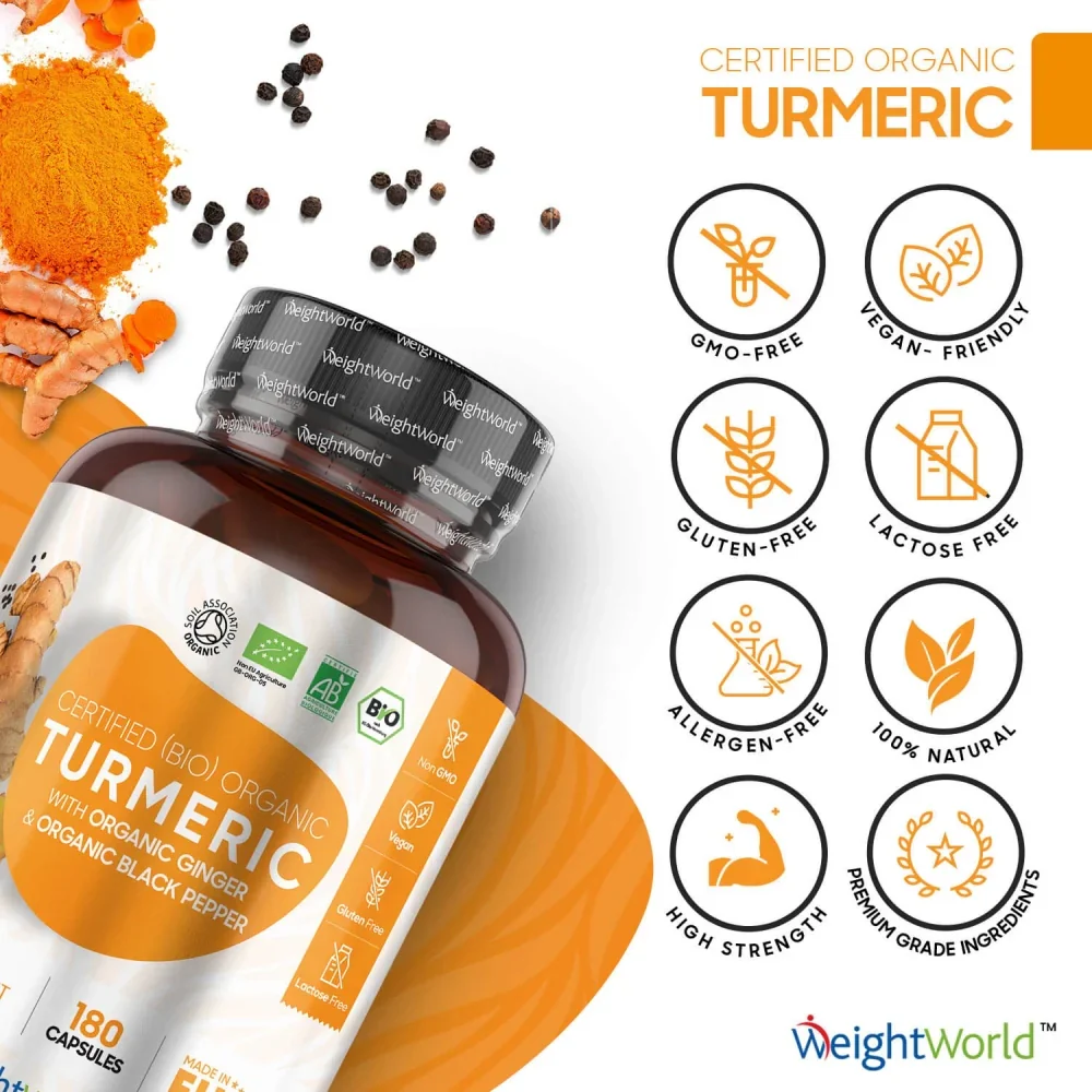 Organic Turmeric and Black Pepper with Ginger Capsules - Image 3