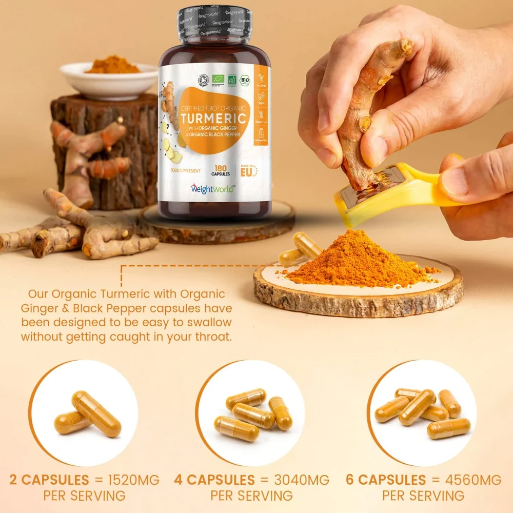 Organic Turmeric and Black Pepper with Ginger Capsules - Image 5